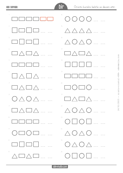 1.S�n�f Kolay Geometrik �r�nt�ler(3) Etkinli�i
