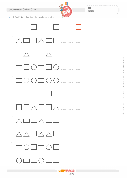 1.S�n�f Geometrik �r�nt�ler(3) Etkinli�i