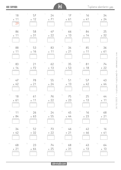 2.S�n�f Eldesiz Toplama ��lemi(2) Etkinli�i