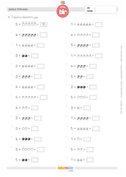 1.S�n�f Sekillerle Toplama ��lemi(1) Etkinli�i