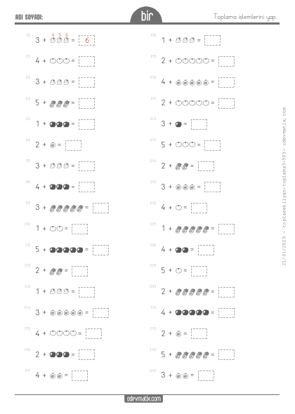 1.S�n�f Sekillerle Toplama ��lemi(3) Etkinli�i