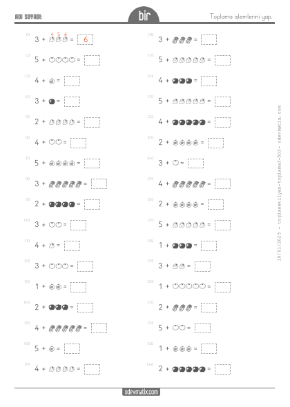 1.S�n�f Sekillerle Toplama ��lemi(4) Etkinli�i