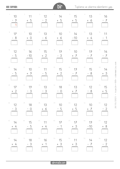 1.S�n�f Kar���k Toplama ve ��karma(1) Etkinli�i