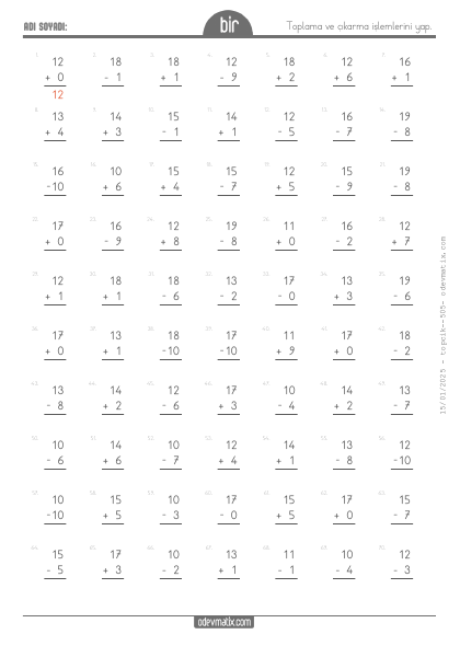 1.S�n�f Kar���k Toplama ve ��karma(3) Etkinli�i