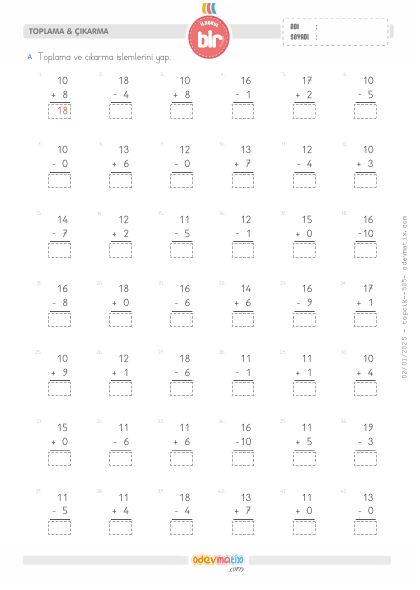 1.S�n�f Kar���k Toplama ve ��karma(4) Etkinli�i