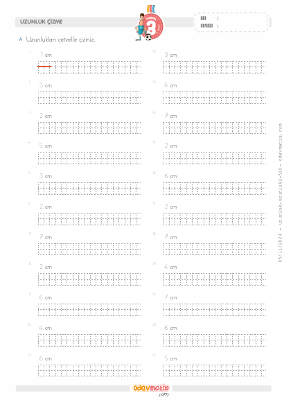 3.S�n�f Uzunluklar� Cetvelle �izme(1) Etkinli�i