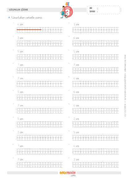 3.S�n�f Uzunluklar� Cetvelle �izme(3) Etkinli�i