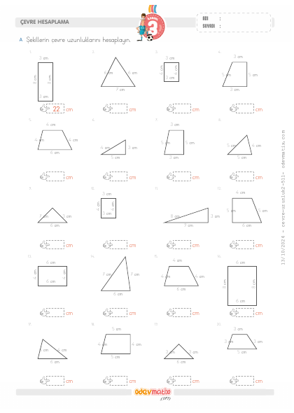 3.S�n�f �evre Hesaplama(1) Etkinli�i