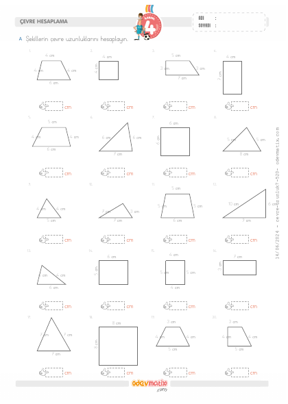 4.S�n�f �evre Hesaplama(1) Etkinli�i