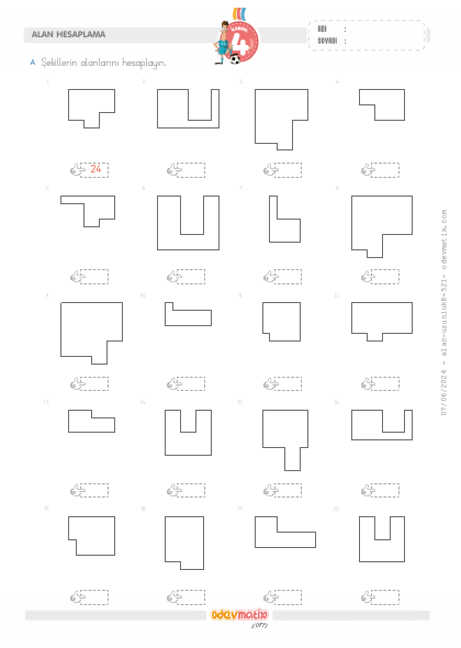 4.S�n�f Alan Hesaplama(1) Etkinli�i
