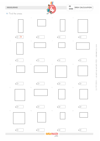 4.S�n�f Kare ve Dikd�rtgenin Alan�n� Hesaplama(4) Etkinli�i