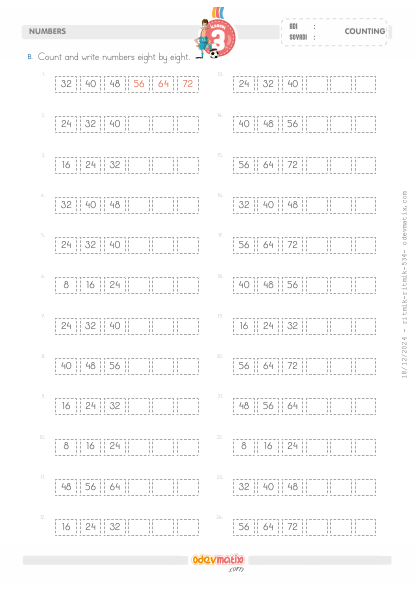 3.S�n�f Sekizer �leri Kolay Ritmik Sayma(4) Etkinli�i