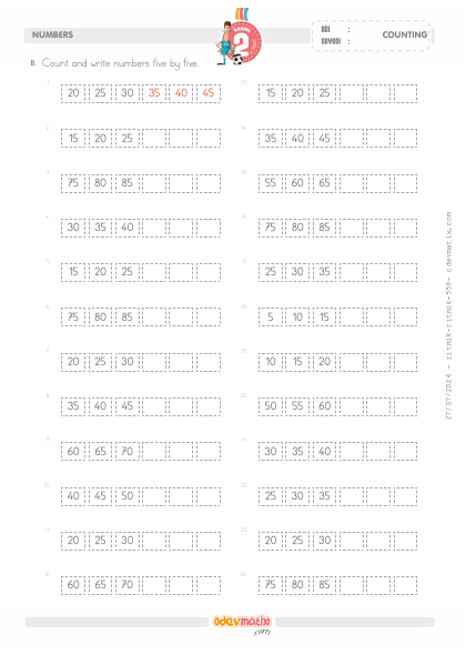 2.S�n�f Be�er �leri Kolay Ritmik Sayma(5) Etkinli�i