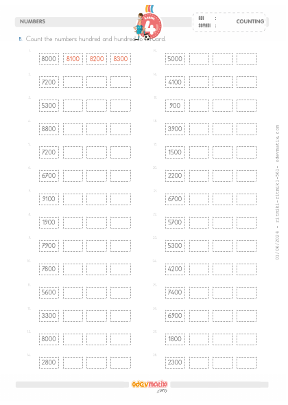 4.S�n�f Y�zer �leri Ritmik Sayma(1) Etkinli�i