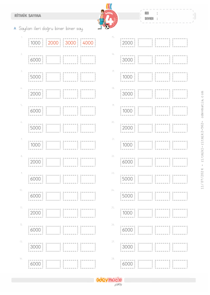 4.S�n�f Biner �leri Ritmik Sayma(2) Etkinli�i