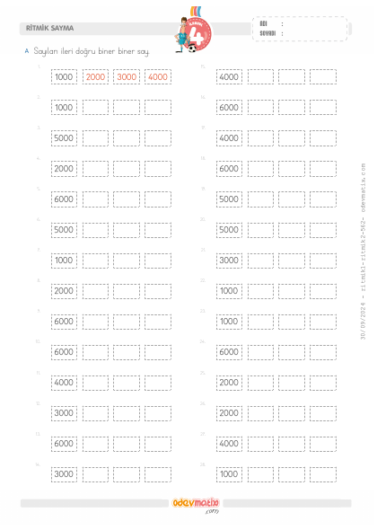 4.S�n�f Biner �leri Ritmik Sayma(3) Etkinli�i