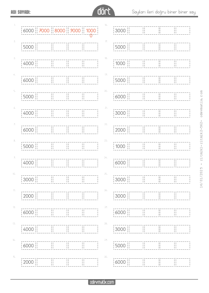 4.S�n�f Biner �leri Ritmik Sayma(5) Etkinli�i