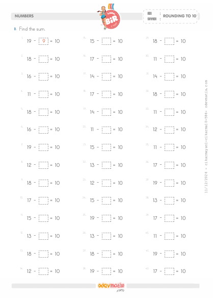 1.S�n�f Sonucu 10 Olan Say�larla ��karma ��lemi(4) Etkinli�i