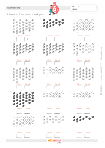 2.S�n�f Nesne Say�s�n� Tahmin Etme(1) Etkinli�i