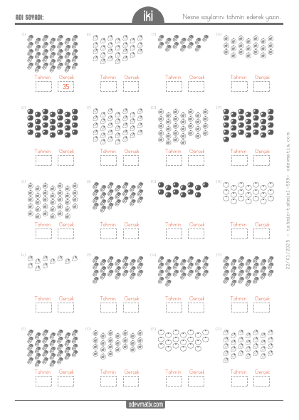 2.S�n�f Nesne Say�s�n� Tahmin Etme(4) Etkinli�i