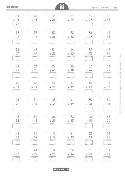 2.S�n�f Eldeli Toplama ��lemi(4) Etkinli�i