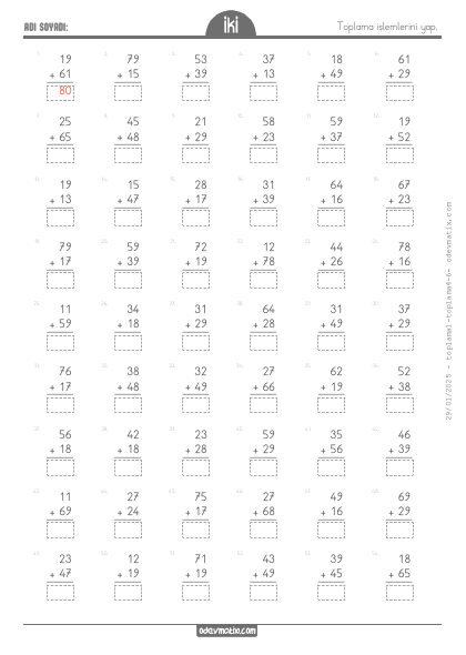 2.S�n�f Eldeli Toplama ��lemi(5) Etkinli�i