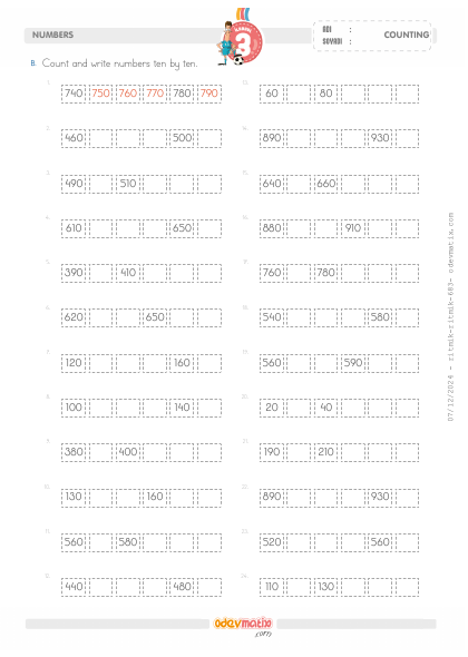 3.S�n�f Onar �leri Ritmik Sayma(3) Etkinli�i