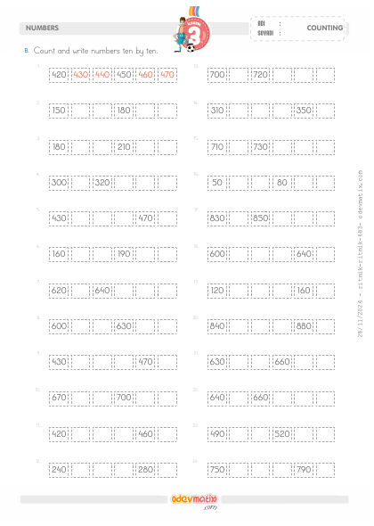 3.S�n�f Onar �leri Ritmik Sayma(5) Etkinli�i