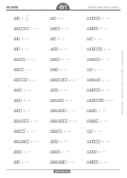4.S�n�f Kesir Belirleme(2) Etkinli�i