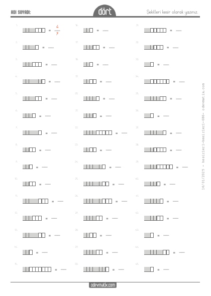 4.S�n�f Kesir Belirleme(5) Etkinli�i