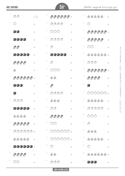 1.S�n�f 6�ya Kadar �ekillerle Sayma(3) Etkinli�i