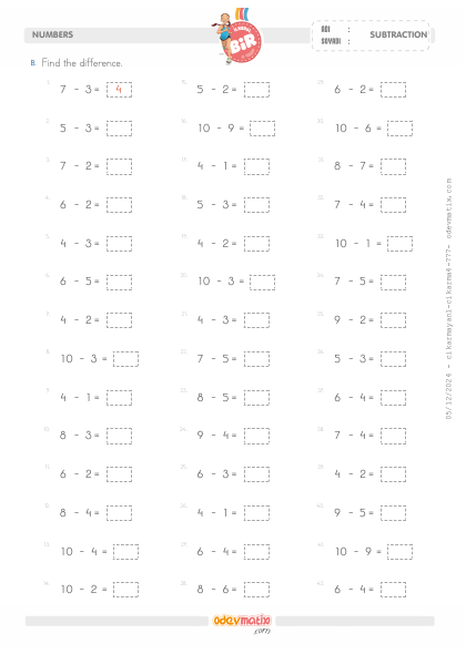 1.S�n�f 10�a Kadar Say�larla ��karma(3) Etkinli�i