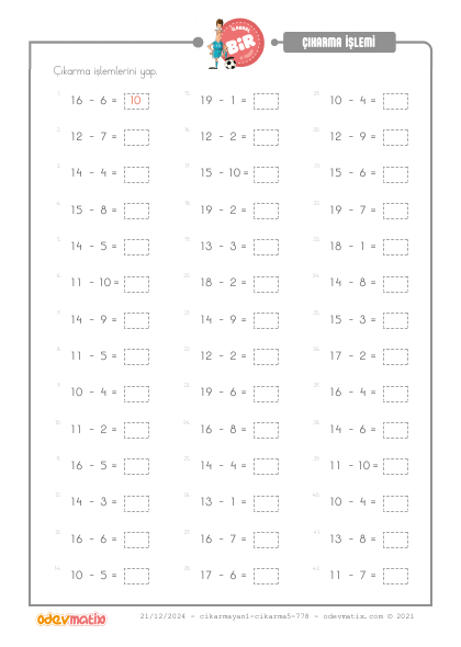1.S�n�f ��karma ��lemi(2) Etkinli�i