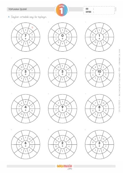 1.S�n�f Dairesel Toplama ��lemi(3) Etkinli�i