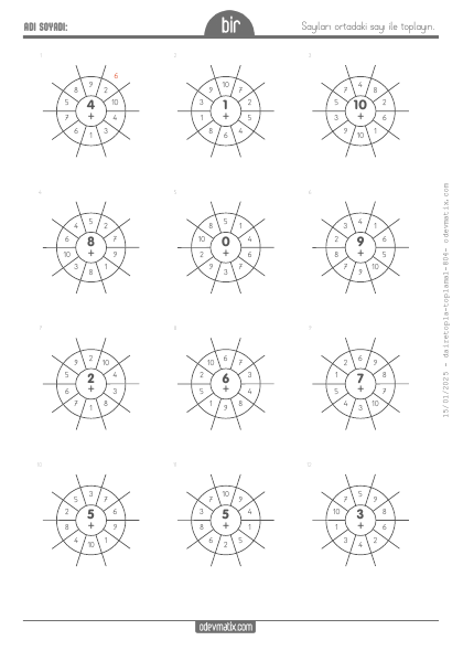 1.S�n�f Dairesel Toplama ��lemi(4) Etkinli�i