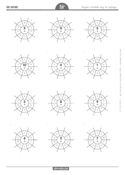 1.S�n�f Dairesel Toplama ��lemi(5) Etkinli�i
