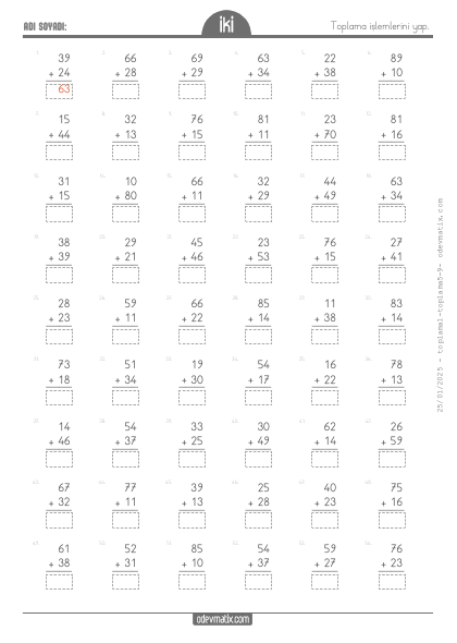 2.S�n�f Toplama ��lemi(2) Etkinli�i