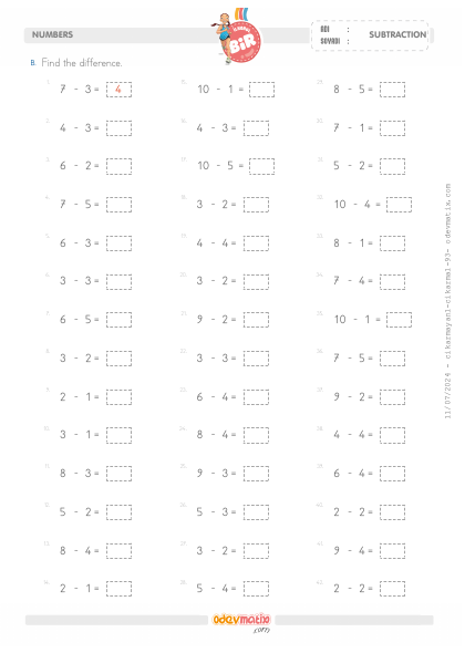 1.S�n�f 10�a Kadar Say�larla ��karma(5) Etkinli�i